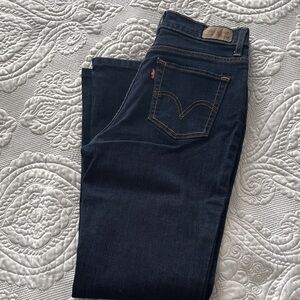 Levi's Dark Blue Bootcut Jeans with Contrast Stitching